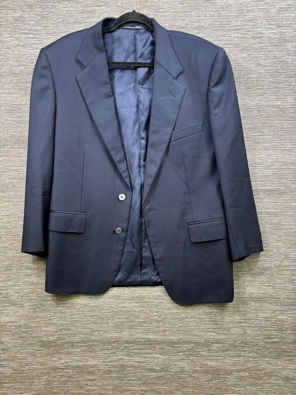 Corneliani Blazer Mens 50 Blue Virgin Wool Suit Jacket Made In Italy Two Button